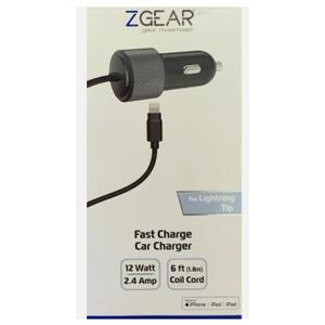 ZGear 8ft. Braided Charge Cable for Lightning Tip+ Fast Charge Car Charger