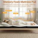 Foldable Mattress Twin, Memory Foam Tri Fold Mattress with Removable Washable Cover, 4 inch Folding Floor Mattresses Sleeping Pad for Guest, RV, Travel, Camping, White, 75"x38"x4"