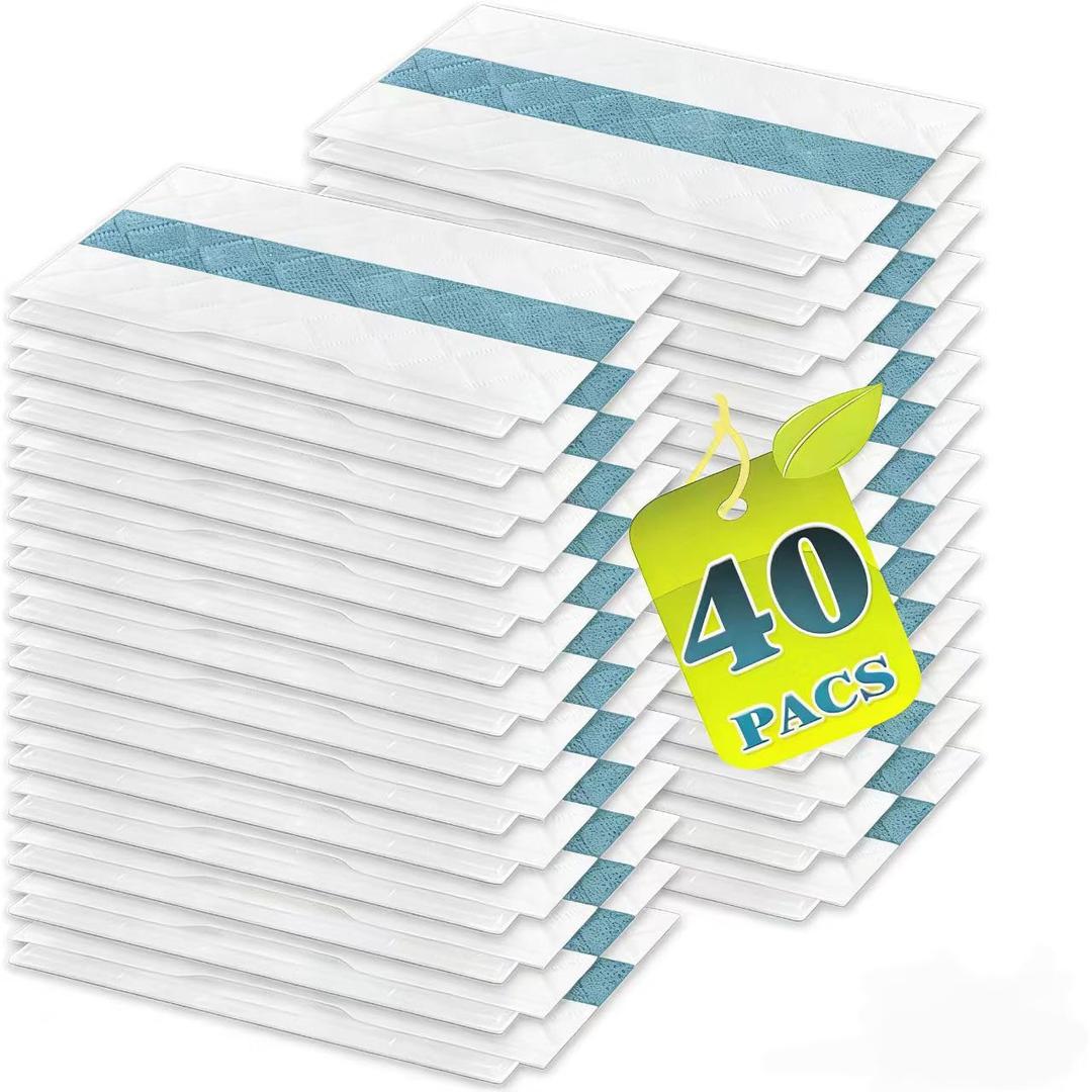 Vac Mop Pads Compatible with Shark VACMOP VM252 VM200 VM190 VM250 VM251 VM200C VM252C VC205 QM250 Vac Mop Pads Refills for All Hard Floors（40 Pack）