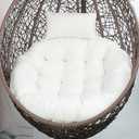 Outdoor Egg Chair Cushion with Headrest Pillow Washable Hanging Basket Chair Pads Wicker Rattan Hanging Seat Cushions for Outdoor Porch, White Egg Swing Chair Pads.45 * 45 * 4in