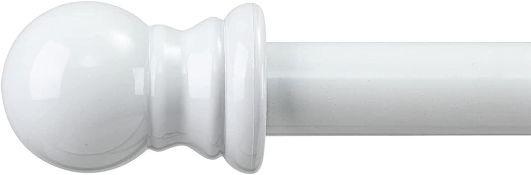 White Curtain Rods for Windows 66 to 120 - 1 Inch Heavy Duty Blackout Curtain Rod Set,Adjustable Farmhouse Drapery Rods with Brackets