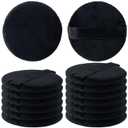 13 Pack 60mm Round Powder Puffs for Foundation Makeup Applicators, Soft Cotton Skin-Friendly Face Powder Sponge Velour Velet Puffs Pads for Cream Cosmetics- Black