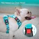 PoyPet No Pull Dog Harness, No Choke Reflective Dog Vest, Adjustable Pet Harnesses with Easy Control Padded Handle for Small Medium Large Dogs(Mint Blue Matching Trim,M)