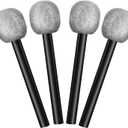 Yaomiao 4 Pcs Fake Microphone Plastic Bling Glitter Microphone Prop Sparkly Popular Singer Party Favors for Halloween Cosplay Supplies Disco Stage Party Favors
