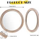 sawsile Round Wood Mirror,24 inch Circle Rustic Farmhouse Natural Wooden Frame Boho Beads Wall Mirror for Bathroom,Living Room,Bedroom or Entryway