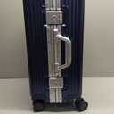 SOMODE Airline Approved Carry On Luggage with Spinner Wheels,Aluminum Framed Carry On Suitcase with Front Laptop Compartment/Cup Holder,22×14×9 inch Checked-in Luggage with Flexible Handle (Blue)