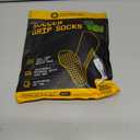 Lux Dual Grip Socks - Soccer Grip Socks for Men and Women. GripArray Performance & Comfort (Large, White)