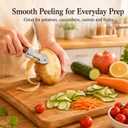 2 PCS Multifunctional Vegetable Peeler Set,2026 Upgraded Stainless Steel Kitchen Peelers with Wooden Handle, Bottle Opener, Julienne Cutter & Cutting Tip for Potato, Carrot, Fruits