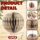 Shellwei 12 Pcs Christmas Music Note Ornament 3 Inch Christmas Tree Paper Honeycomb Hanging Decorations Music Note Themed Balls Ornaments for Xmas Tree Party Decoration(Fresh)