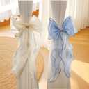 2 Pack French Silky Bow Curtain Tiebacks, Elegant Lace Ribbon for Curtains Decorative Rope Accessories Home Dcor (Pink,2)