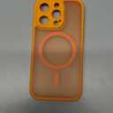 TOCOL Magnetic for iPhone 15 Pro Case, Upgraded Full Camera Protection, Compatible with Magsafe, Drop Protection, Translucent Matte Back Phone Cover 6.1 inch (Orange)