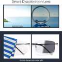 MIRYEA Progressive Photochromic Multifocus Reading Sunglasses Rimless Anti Blue Light Glasses Transition Sun Readers Eyewear