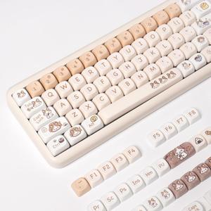 SUEHIODHY PBT Cat Keycaps Set MOA Profile Cute Keycaps 144 Keys Custom Dye-Sublimation Keyboard Keycaps for 60% 65% 70% 75% 100% Cherry MX Switches Mechanical Keyboards