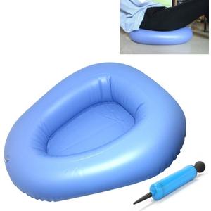 KIKIGOAL Bigger Washable Portable Air Inflation Blue Bed Pan Bedridden Elderly Inflatable Stool Bedsore Toilet