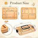 Patelai 2 Sets Charcuterie Board with Lid Compartment and Handle, Include 2 Pcs Portable Travel Lid Bamboo Charcuterie Board and 4 Cheese Tools Sets, Serving Tray for Party, Picnic, Housewarming Gifts