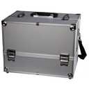 Makeup Train Case - Professional 14" Large Make Up Artist Organizer Kit - Shoulder Bag With Adjustable Dividers, 4 Trays & Key Lock - The Cosmetic Studio Box Is Designed To Fit all Cosmetics - Silver