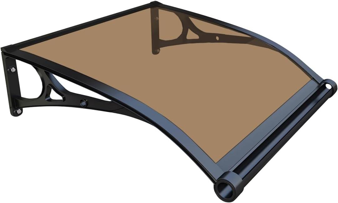 HIAPES Awning for Door Entrance, Awnings for Doors, Window Awnings Exterior Polycarbonate Cover Outdoor Front Door Patio UV/Rain/Snow Protection, Door Awnings Exterior for Porch/Patio/Deck, 40" x 40"