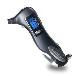 Digital Tire Pressure Gauge 150 PSI 5-in-1 Emergency Tool for Cars, Trucks & Bikes Includes Seatbelt Cutter, Window Breaker, LED Flashlight & Red Safety Light - 1 Pack