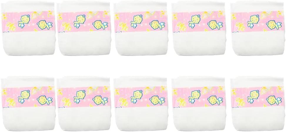 CHAREX Baby Doll Diapers Pack - 10 Pieces Reborn Dolls Diapers Refill, Baby Alive Diapers, 16-24 Inch Baby Doll Accessories Newborn Dipaers Reusable