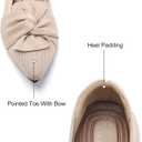 HIULYCENCE Flats for Womens Pointed Toe Ballet Flats with Bow Comfortable Knit Dressy Flats, Size US8.5