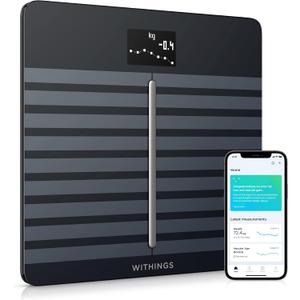 WITHINGS Smart Scales for Body Weight, FSA or HSA Eligible, Body Analysis, Fat Content, Muscle Mass, Bone Density, Visceral Fat, Bathroom Scale, BMI Scales Digital Weight and Body Fat, Bluetooth, WiFi