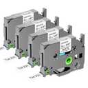 Compatible with Brother P Touch TZe-231 Label Maker Tape, 12mm 0.47” Laminated White 1/2" TZ Tape for PT D210 D220 H110 P710BT, Black on White 4-Pack Label KINGDOM TZE231