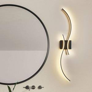 Modern LED Wall Sconce, 39" 2-Light Matte Black Wall Light Fixture for Living Room, Bathroom, Hallway, 3000K/4000K/5000K with Memory Function