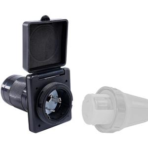 CAMPELIFY 50 AMP 125/250V RV Inlet 3 Prong Male Plug Shore Power Inlet-NEMA SS2-50P 50 Amp Replacement RV Power Inlet Plug Box,50 Amp Male End Connector with Twist-Lock Connection,Black