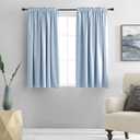 DONREN 48 Inch Curtains Light Blue Blackout Curtains - All Season Thermal Insulated Rod Pocket Curtain Panels for Kids Room (2 Panels, 52 W by 48 inches Long)