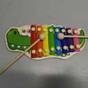 Xylophone for Toddlers, Animal Shape Wooden Baby Xylophone with 8 Scales and 2 Mallets,Colorful Kids Musical Instrument Educational Montessori Toys (Crocodile)