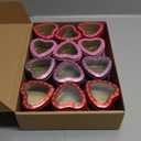 24 Pcs Heart Shaped Valentine Tins Small Heart Boxes with Clear Window Lids 2 oz Empty Metal Hearts Jar Box for Valentine Candy, Gift(Cute,Red,Pink,Purple,Rose Red)