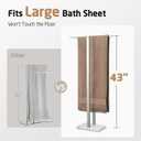 KES 43'' H Standing Towel Rack for Bathroom, Free Standing Towel Rack Floor with Weighted Marble Base 2-Tier, Outdoor Towel Racks Extra High Thick 18/8 Stainless Steel Brushed Finish, BTH232-2
