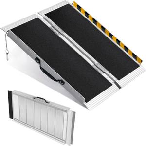 3FT Portable Wheelchair Ramp, Non-Slip Aluminum Folding Handicap Ramp for Home Steps, Stairs, Threshold and Doorways, Scooter Ramps, 800LBS Capacity