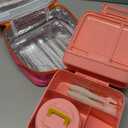 Bento Lunch Box for Kids With 8oz Soup Thermo,Leak-proof Lunch Containers with 5 Compartment,Thermos Food Jar and Lunch Bag, Food Containers for School (A-Pink(Fantasy Unicorn))