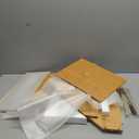 WOWLIVE Corner Bread Box for Kitchen Countertop, Large Double Layer Bread Storage Container for Homemade Bread, Black Bread Holder for Kitchen Counter, Under Cabinet Organizer (Natural, Medium)