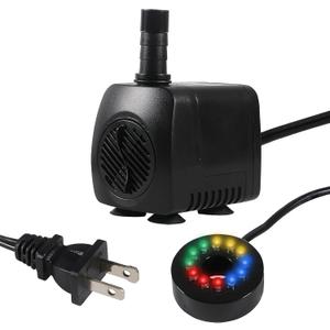 15W 220 GPH Submersible Fountain Water Pump Ultra Quiet Adjustable Pump (800L/H) with 12 Colorful Automatic Color Changing LED Lights for Water Feature Aquarium fish tanks Outdoor Fountain