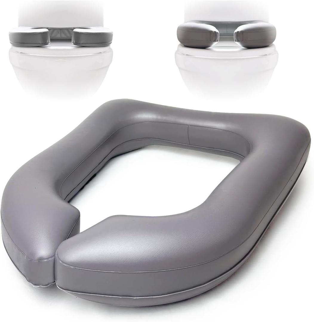 Nevife Raised Toilet Seat Cushion-Inflatable & High-Density Foam Toilet Seat Riser for Elderly,Seniors,Pregnant & Post-Surgery,Portable Commode Booster Easy to Clean. 220lb (14.9" x 13.46" x 2.95")