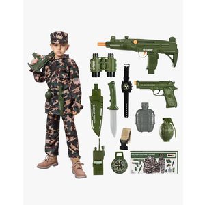 Army Costume for Boys, Halloween Boys Costume Military Soldier Pretend Set, Halloween Party Costumes for Boys 3-10