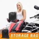 Motorcycle Cover, All Season Waterproof Outdoor Protection with Lock-Holes, Night Reflective & Storage Bag, Fits up to 104" Cruisers, Touring, Dirt Bikes (Black)