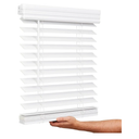 Lotus & Windoware Cordless, 2 Inch Faux Wood Blind, 34" Wide x 60" Long, Window Blinds, Blinds & Shades, Blinds for Indoor Windows, Embossed, Bright White