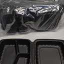 KARAT EARTH Clamshell Take Out Food Containers [8"x8" - 50 ct] To Go Containers | Microwavable, Freezer Safe, Soak-Resistant, Durable, Stackable | Vented for Hot/Cold Foods, Black