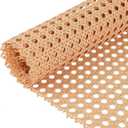 Upgraded Plastic Rattan Webbing, 16"x20" inches DIY Handwoven Synthetic Poly Rattan, Wicker Cane Rattan Webbing for Home Decor Projects Furniture Caning Chairs Cabinets Beds, Brown