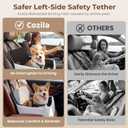 5in Dog Booster Car Seat,Travel Safety Car Seat for S/M Dogs,Grey | Fully Removable & Washable Dog Elevated Seat,with Safety Strap and Non-Slip Base for Dogs up to 35 lbs
