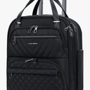 KROSER Carry On Underseat Multi-functional, 16-inch Underseater Lightweight Overnight Suitcase for Men Women, Black
