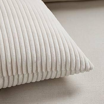 2Packs Boho Cream Decorative Throw Pillow Covers 16x24 Inch for Living Room Couch Bed Sofa, Rustic Modern Farmhouse Home Decor, Soft Plush Corduroy Beige Cute Square Cushion Case