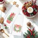 Christmas Chinoiserie Kitchen Towels Decor,Red Bow Coquette Christmas Tree Towels Gifts,Red Christmas Hand Towels for Bathroom Kitchen,Grandmillennial Decor, 16x24 Inches Set of 2