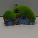 Darkdec Outdoor Figurine Lights Garden House Statue - Outdoor Statues with Solar Lights Garden Cottage Lighting Figurines for Home or Yard Decor