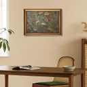 Gold Framed Heron Wall Art Vintage Bird Wall Decor, Cottage Core Canvas Print, Animal Fine Art Painting, Floral Artwork for Living Room Bedroom Bathroom 16x24 Inch