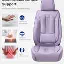 Huidasource Purple Seat Covers, Nappa Leather Car Seat Covers with Lumbar Support, Ventilation Holes, Velcro Adjustable, Airbag, Full-Coverage Seat Covers, Fit for Most Cars SUV Trucks, Purple