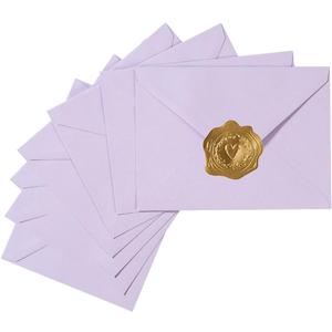 50 Pack A7 Colorful 5x7 Envelopes V Flap Invitation Envelopes for 5x7 Cards, Birthday, Weddings, Graduations, Greeting Cards, Baby Shower 5.24 x 7.24 Inches (Violet)